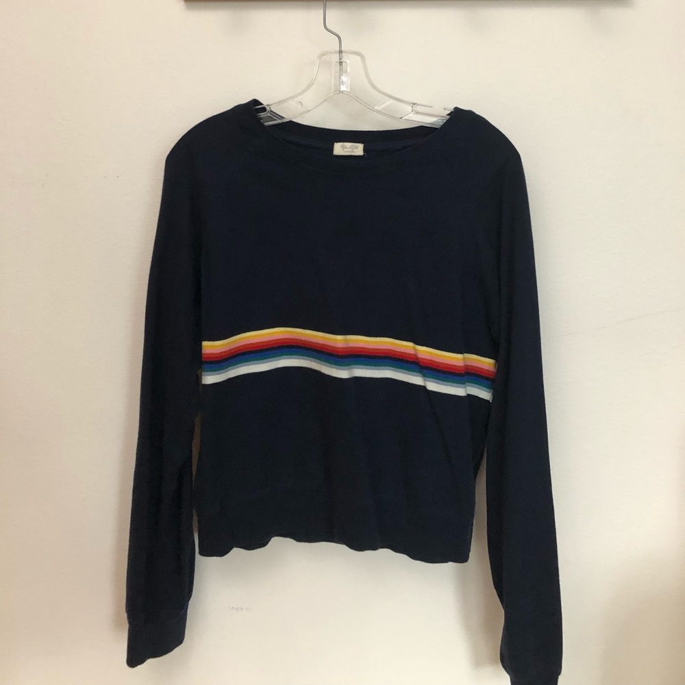 PacSun Blue Long-Sleeve Shirt Colorful Stripes